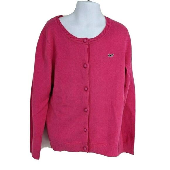Vineyard Vines Pink Cardigan Sweater Whale - Picture 1 of 8